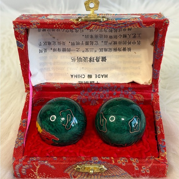 Vintage Colorful Baoding Balls in Red Box - Picture 3 of 8